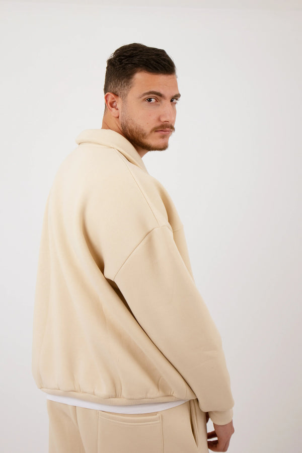 Beige Zipper Suit (Unisex) - Yabooya