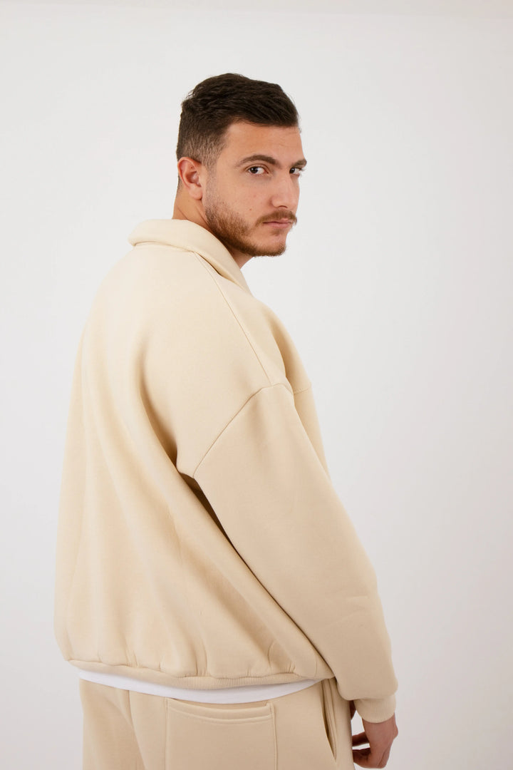 Beige Zipper Suit (Unisex) - Yabooya