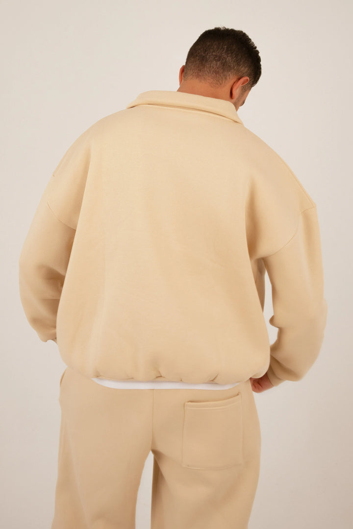 Beige Zipper Suit (Unisex) - Yabooya