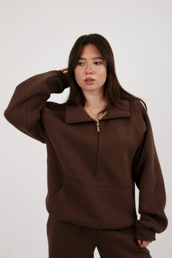 Brown Long Zipper suit (Women’s) - Yabooya