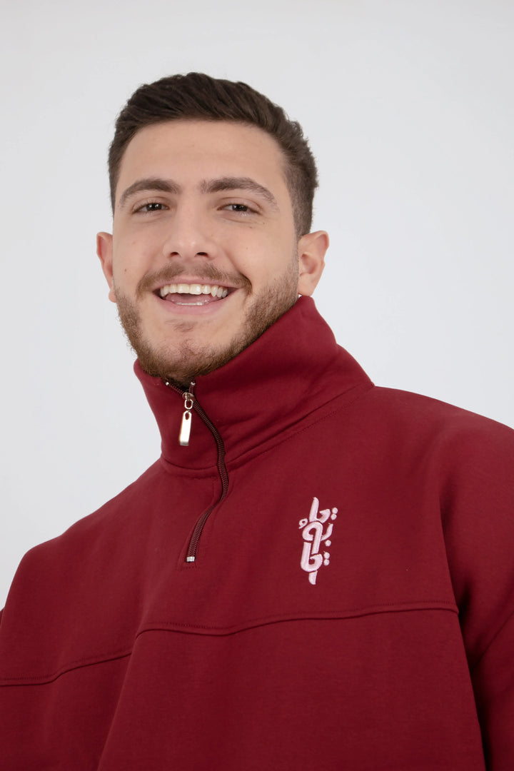 Burgundy Zipper Suit (Unisex) - Yabooya