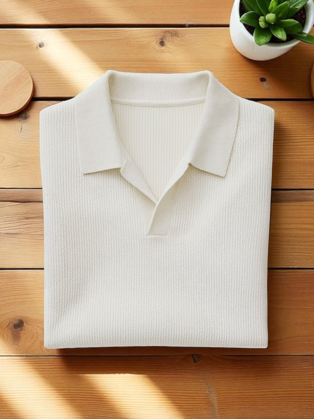 Johnny Collar Polo – Ivory Soul - Yabooya