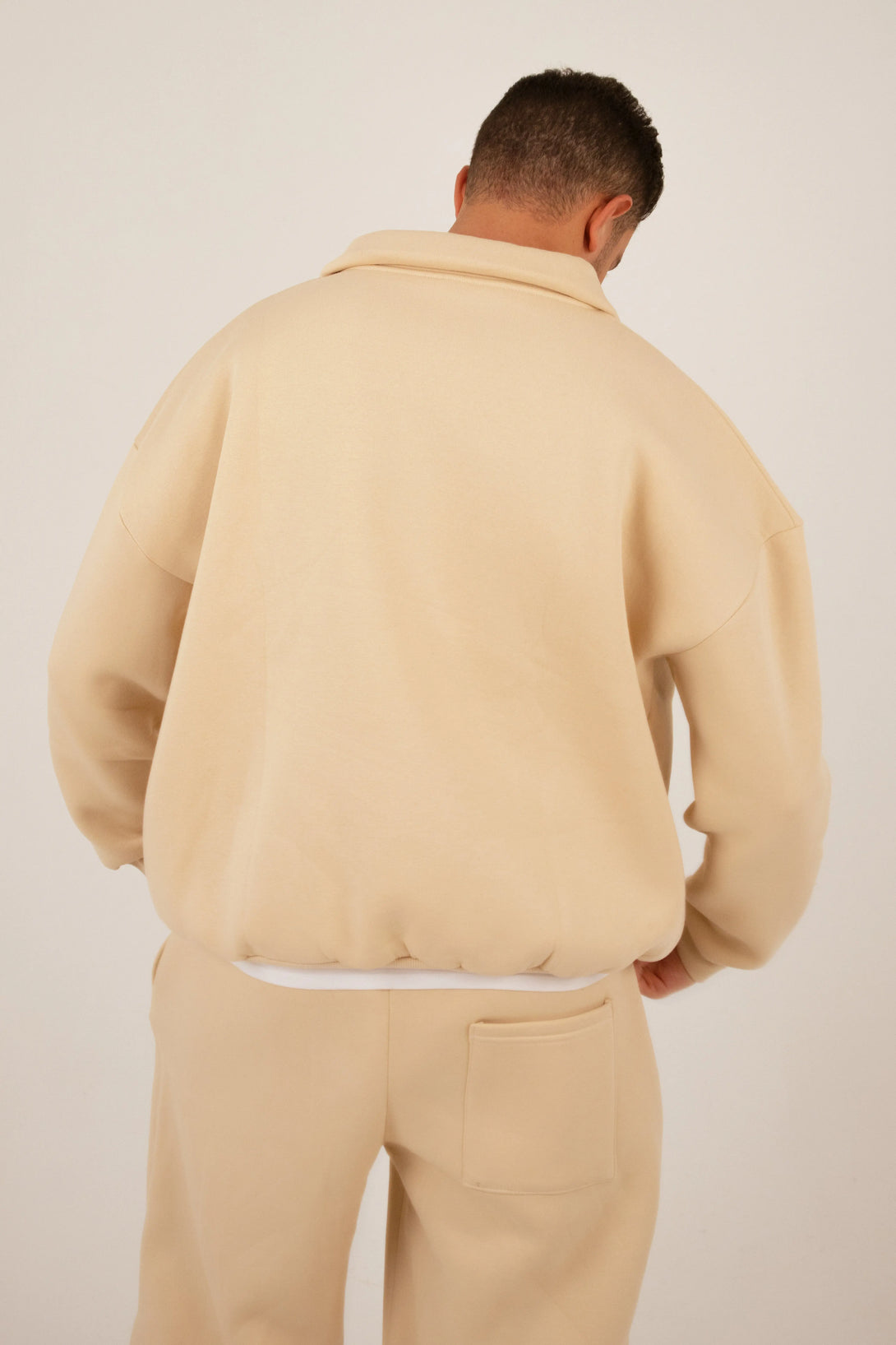 yabooya-beige-quarter-zipper-suit