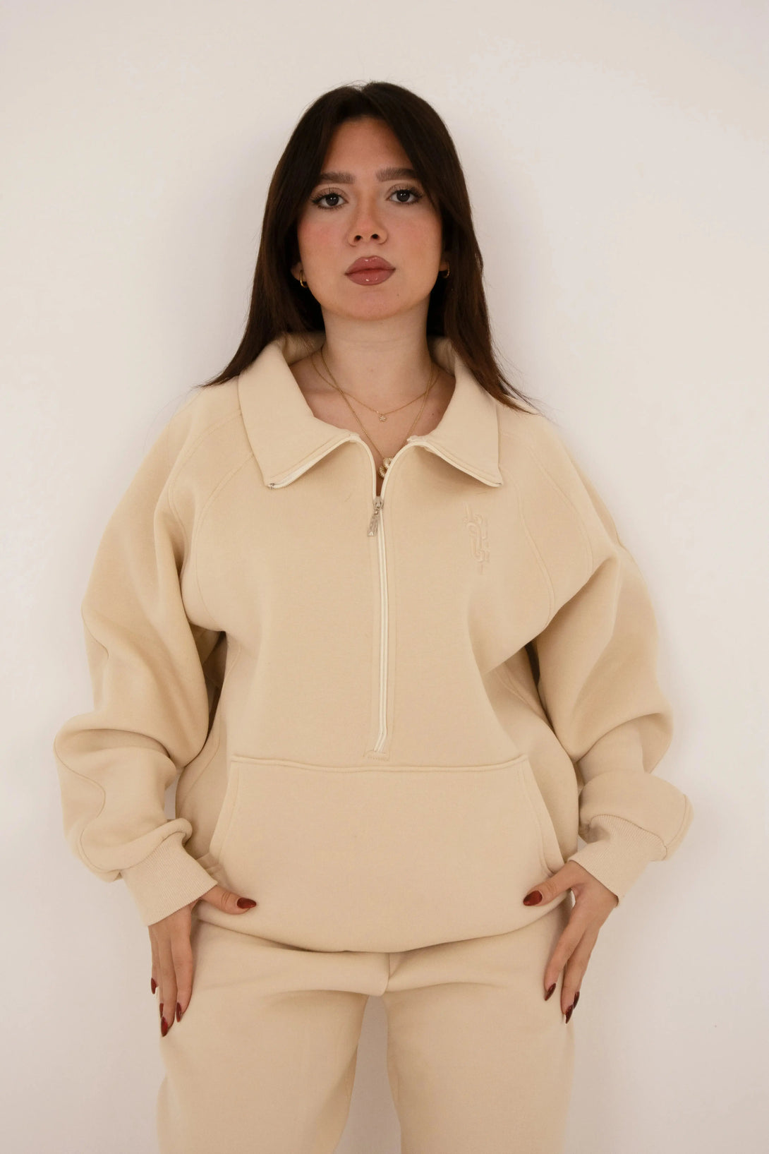 Beige Long Zipper (Women’s) - Yabooya