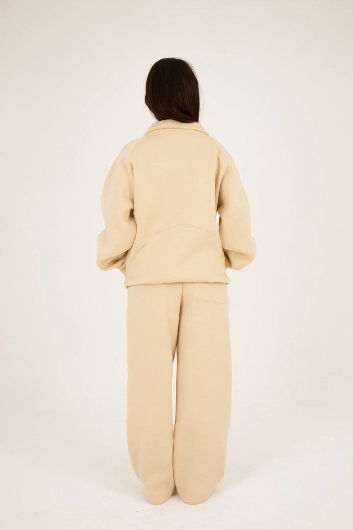 Beige Long Zipper suit (Women’s) - Yabooya