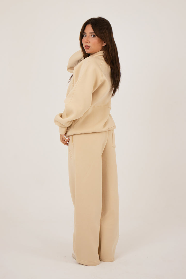 Beige Long Zipper suit (Women’s) - Yabooya