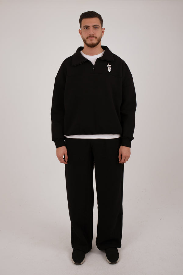 Black Zipper Suit (Unisex) - Yabooya