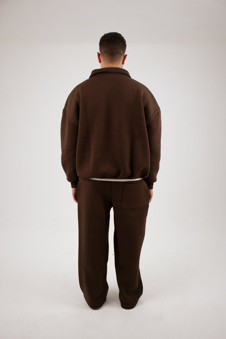 Brown Zipper Suit (Unisex) - Yabooya