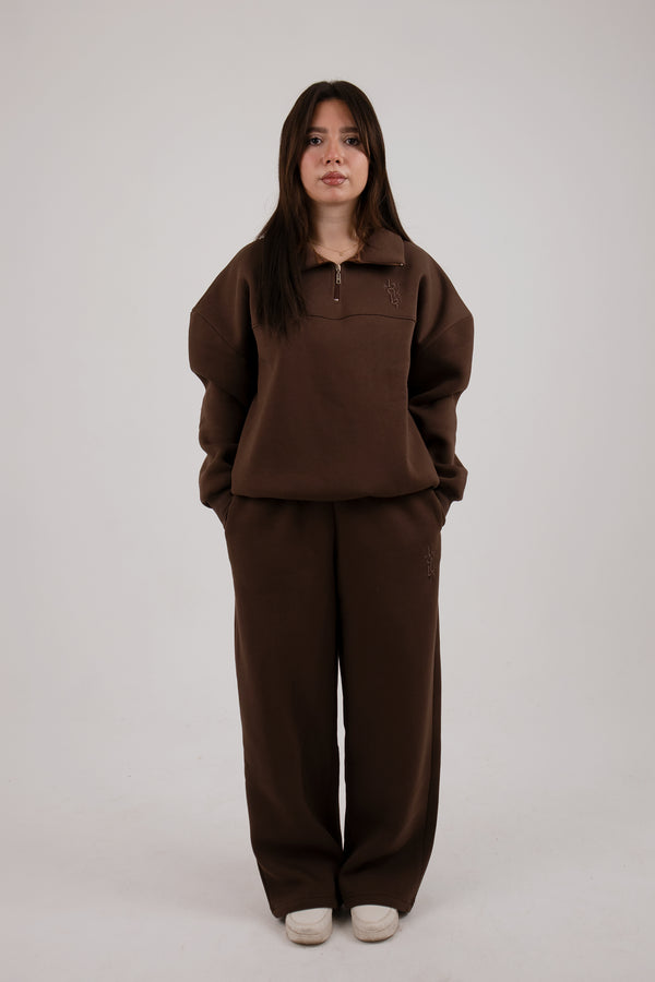 Brown Zipper Suit (Unisex) - Yabooya